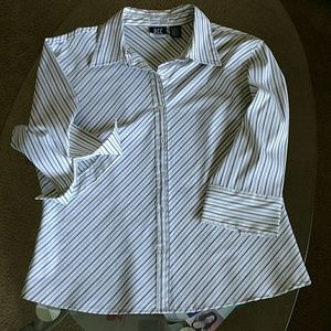 Stripped Button-Down Blouse